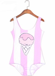 Купальник слитный розово - белый Ice Cream